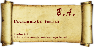 Bocsanszki Amina névjegykártya